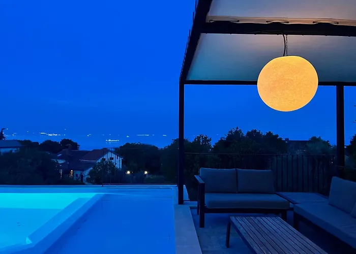New Unique Stone With Seaview, Pool And Garden Villa
