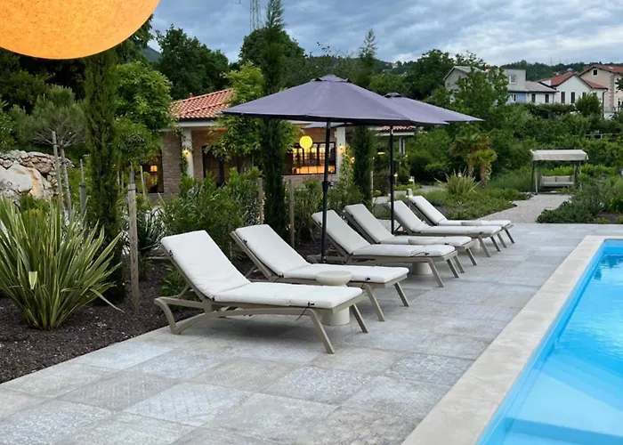 New Unique Stone With Seaview, Pool And Garden Poljane